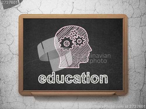 Image of Head Gears and Education on chalkboard