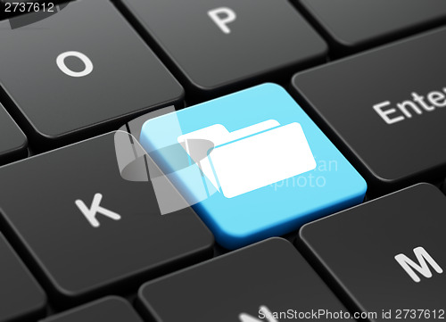 Image of Finance concept: Folder on computer keyboard background