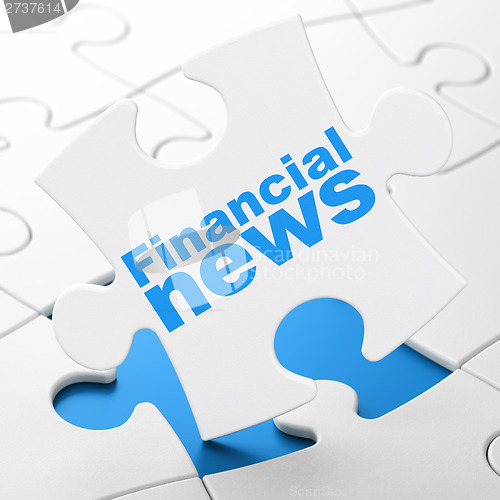 Image of News concept: Financial News on puzzle background