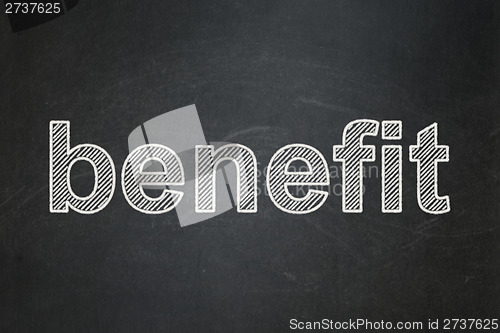 Image of Finance concept: Benefit on chalkboard background