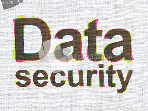 Image of Protection concept: Data Security on fabric texture background