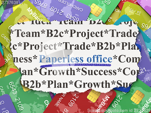 Image of Finance concept: Paperless Office on Credit Card background