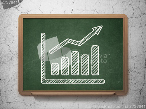 Image of Advertising concept: Growth Graph on chalkboard background