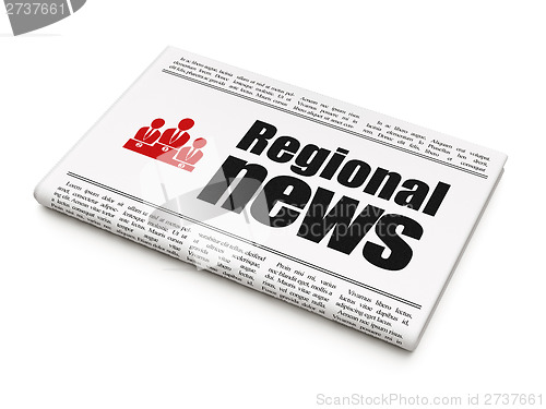 Image of newspaper with Regional News and Business