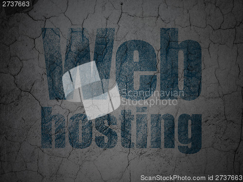 Image of Web Hosting on grunge wall background