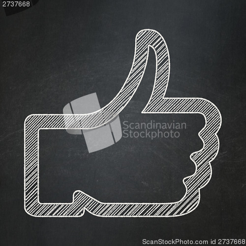 Image of Social media concept: Like on chalkboard background