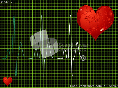 Image of heart beat green