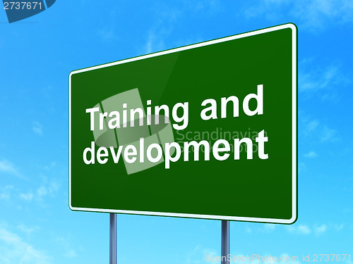 Image of Education concept: Training and Development on sign