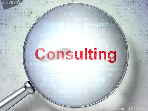 Image of Business concept: Consulting with optical glass