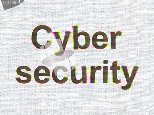 Image of Protection concept: Cyber Security on fabric texture background