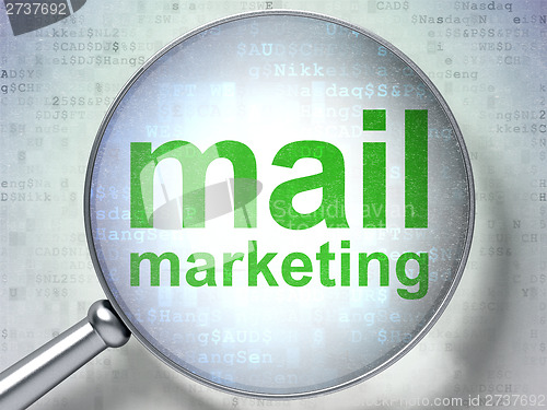 Image of Marketing concept: Mail Marketing with optical glass