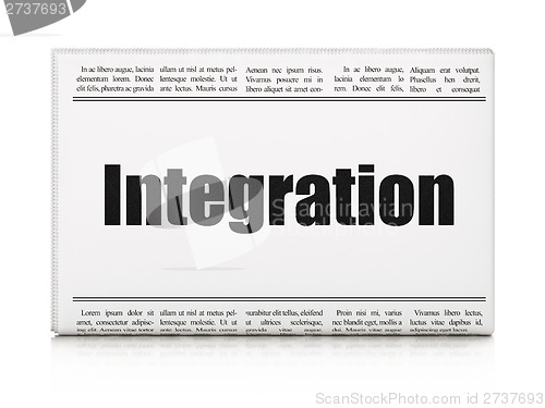 Image of Finance news concept: newspaper headline Integration