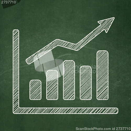 Image of News concept: Growth Graph on chalkboard background