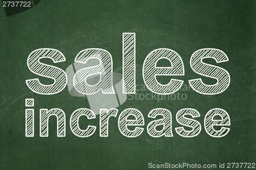 Image of Advertising concept: Sales Increase on chalkboard background