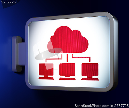 Image of Cloud technology concept: Cloud Network on billboard background