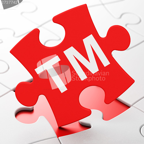 Image of Law concept: Trademark on puzzle background