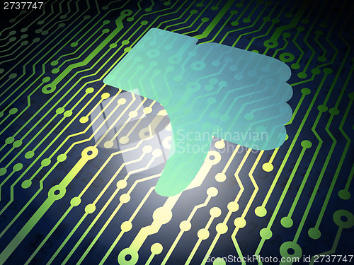 Image of Social media concept: circuit board with Unlike