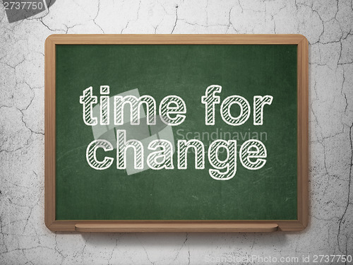 Image of Time for Change on chalkboard background