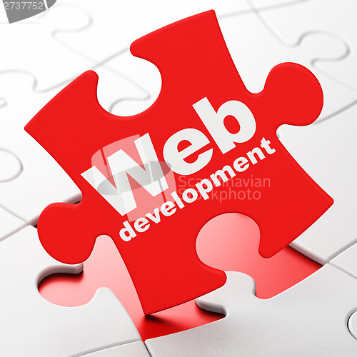 Image of Web Development on puzzle background