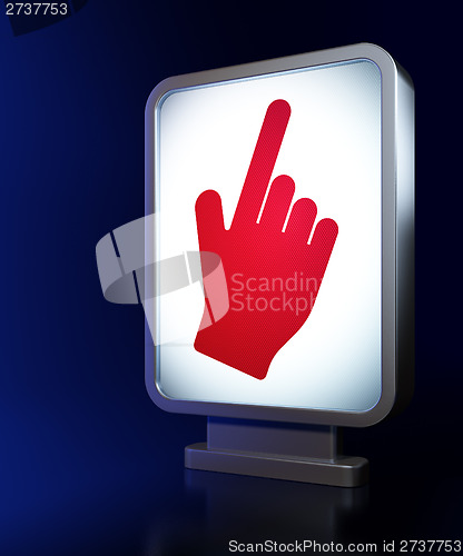 Image of Web development concept: Mouse Cursor on billboard background