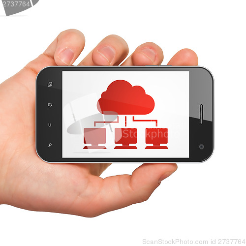 Image of Cloud computing concept: Cloud Network on smartphone