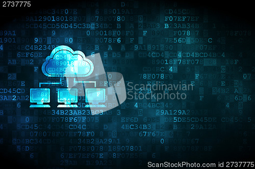 Image of Cloud networking concept: Cloud Network on digital background