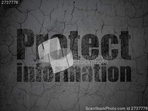 Image of Privacy concept: Protect Information on grunge wall background