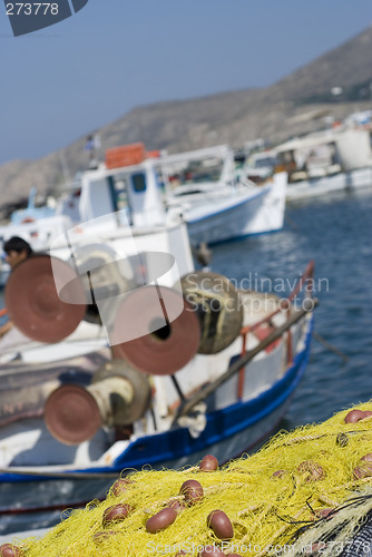 Image of fishing boats greek islands