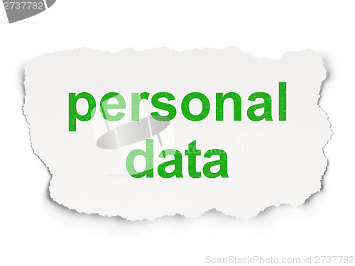 Image of Information concept: Personal Data on Paper background