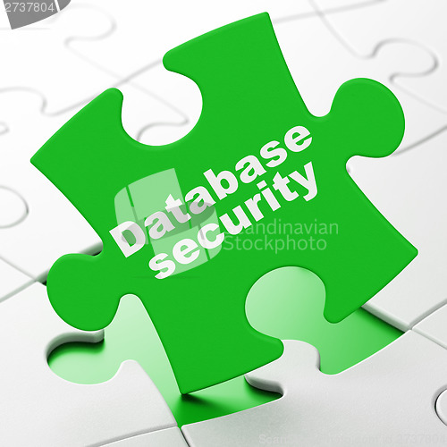 Image of Privacy concept: Database Security on puzzle background