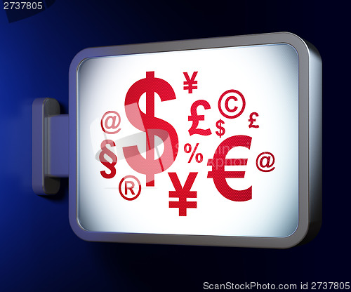 Image of Marketing concept: Finance Symbol on billboard background