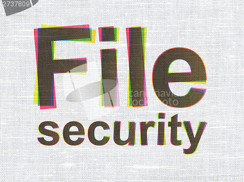 Image of Safety concept: File Security on fabric texture background