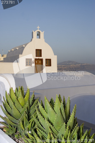 Image of santorini greek island church
