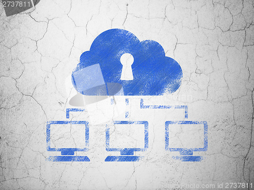 Image of Security concept: Cloud Network on wall background