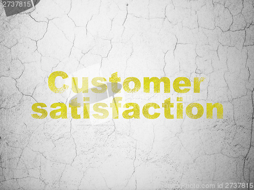 Image of Advertising concept: Customer Satisfaction on wall background