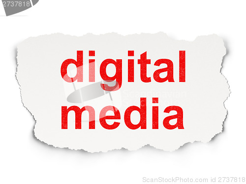 Image of Advertising concept: Digital Media on Paper background