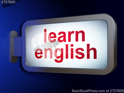 Image of Education concept: Learn English on billboard background