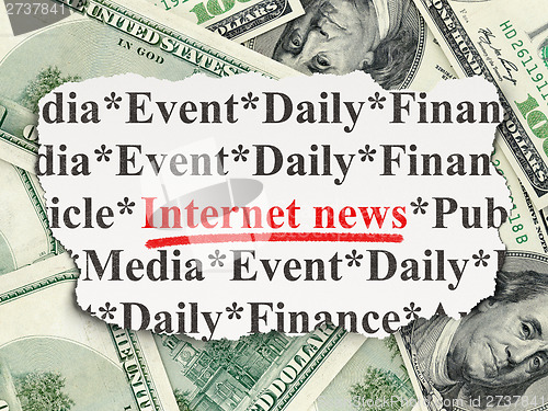 Image of Internet News on Money background