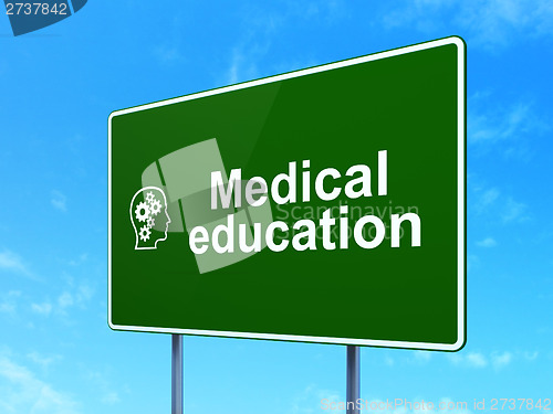 Image of Education concept: Medical Education and Head With Gears