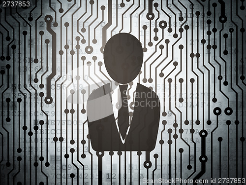 Image of Business concept: circuit board with Business Man