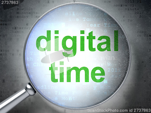 Image of Timeline concept: Digital Time with optical glass