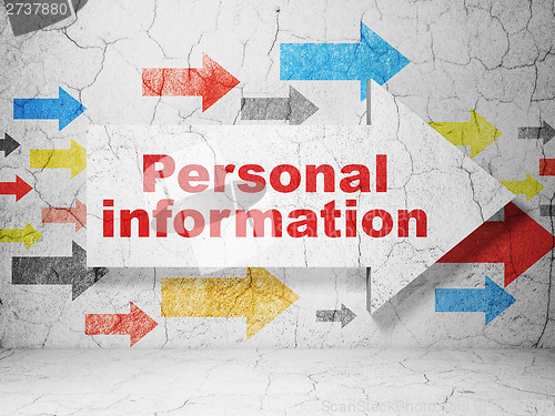 Image of Privacy concept: arrow whis Personal Information on grunge wall
