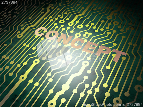 Image of Advertising concept: circuit board with Concept