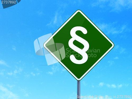 Image of Law concept: Paragraph on road sign background