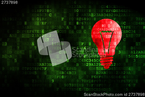 Image of Business concept: Light Bulb on digital background