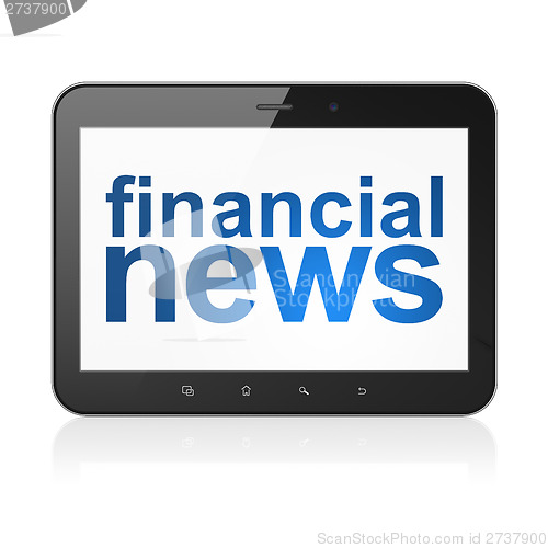 Image of Financial News on tablet pc computer
