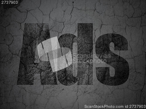 Image of Advertising concept: Ads on grunge wall background