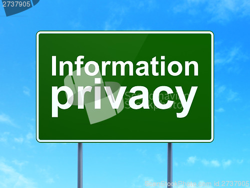 Image of Safety concept: Information Privacy on road sign background