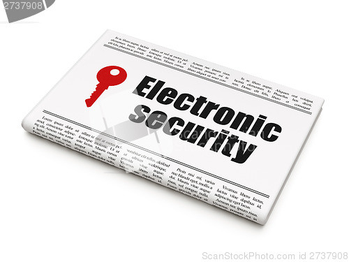 Image of Security news concept: newspaper with Electronic Security Key