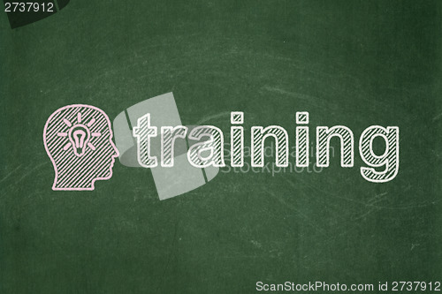 Image of Education concept: Head With Light Bulb and Training